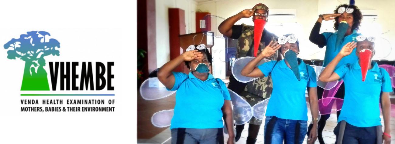 VHEMBE Logo and Health Workers in Mosquito Costumes  VHEMBE Logo and Health Workers in Mosquito Costumes